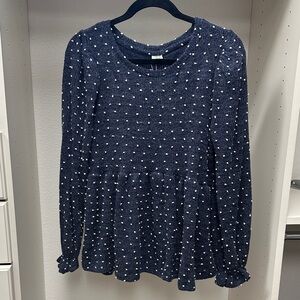 Hayden Navy Blue Sweater with White Dots